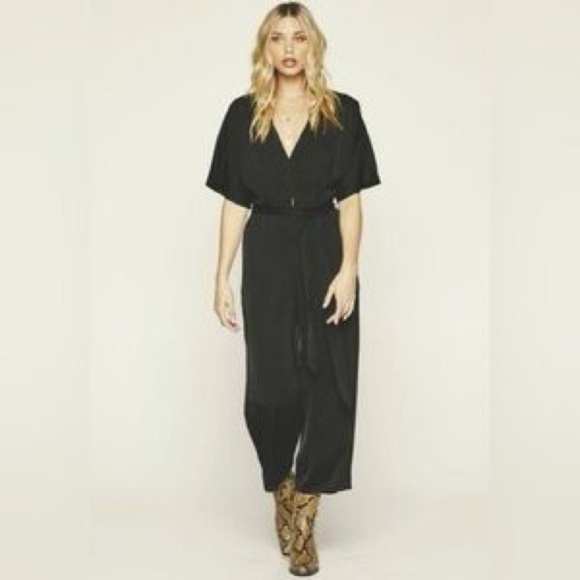 Knot Sisters Black V-Neck Jumpsuit - Picture 1 of 3